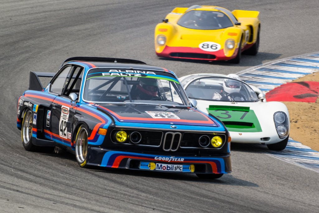 BMW 3.5 CSL leads a Porsche 906 and a Chevron B-16