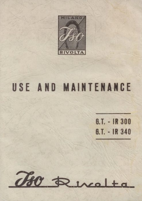 Iso Rivolta GT Owner's Manual