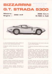 Bizzarrini GT Strada 5300 Sales Brochure