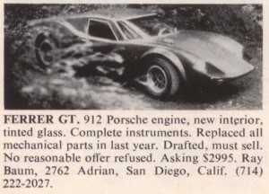"Ferrer" GT with a Porsche 912 engine