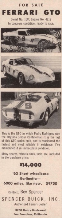 Advertisement for GTO 4219 from December 1963 Road & Track