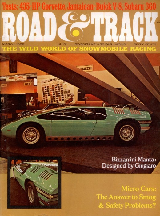 Bizzarrini Manta on cover of Road & Track