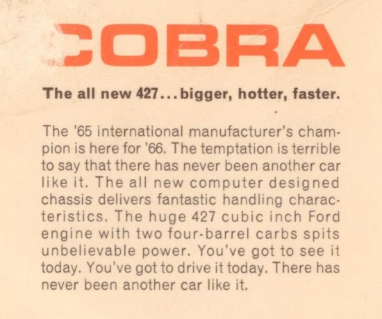 Shelby Cobra Postcard 