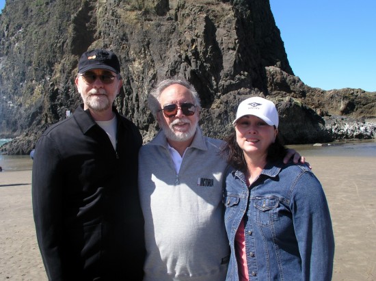 Mike Gulett, Greg Paris and Rebecca Fuller On A Beach In Oregon