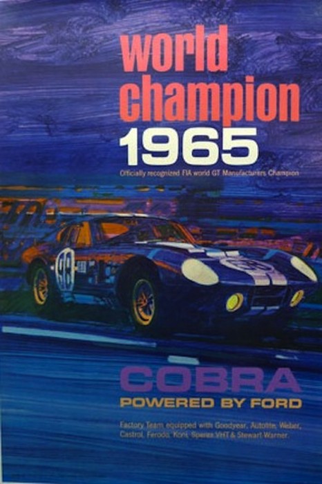 Shelby Cobra Daytona factory poster 1965