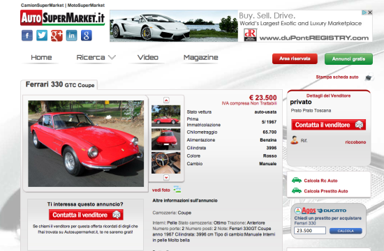 Ferrari 330 GTC for sale scam