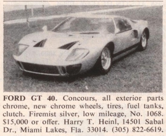 Ford GT 40 classified ad