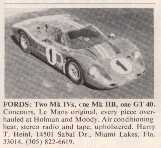 Ford GT 40 classified ad