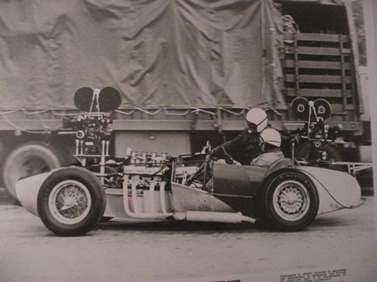 Ol' Yaller, one of Max Balchowsky's race cars, being used as a camera car on <em>Bullitt.</em>