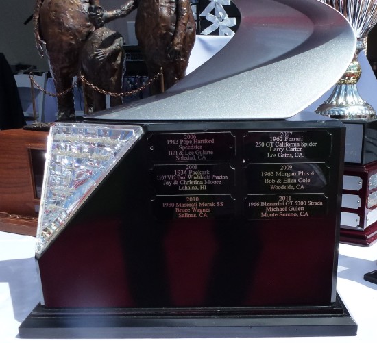 Trophy For The Owner's Choice Award at the Hillsborough Concours d'Elegance