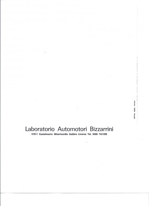 Bizzarrini Sciabola Brochure