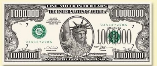 one million dollar bill