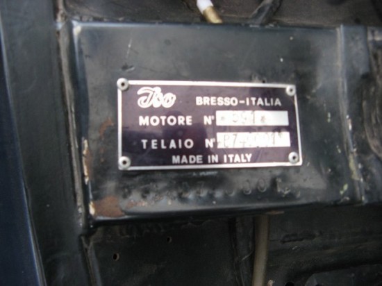 Iso Grifo Chassis Tag