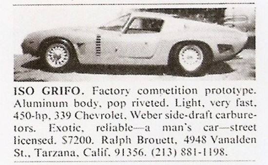 Iso Grifo A3/C Missing race Car