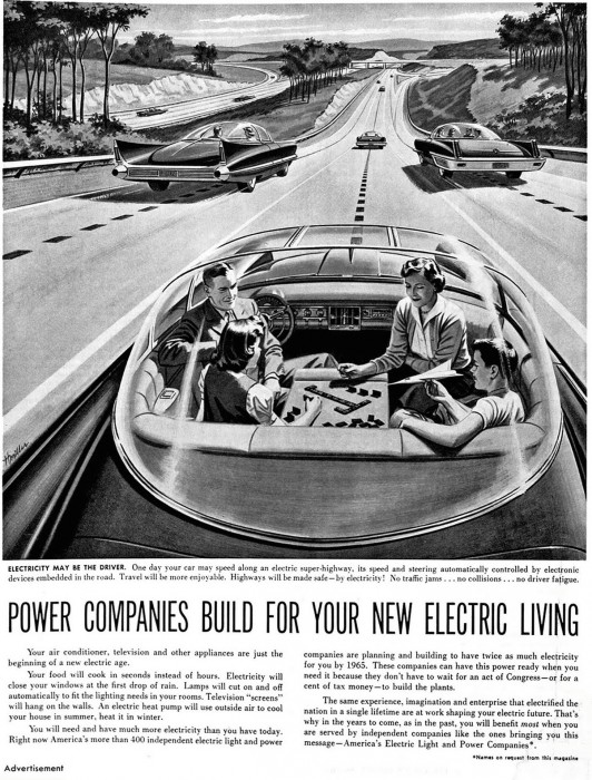 Concept of self-driven car from the 1950's