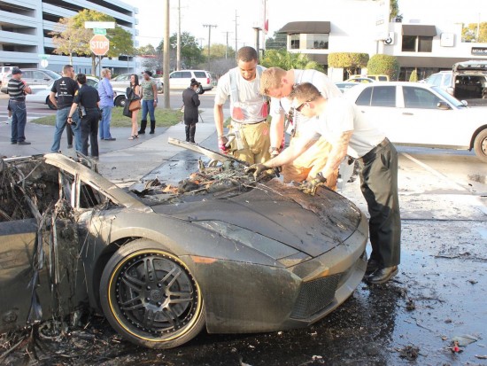 Burned Lamborghini Gallardo
