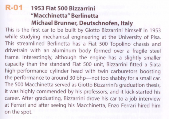 Fiat 500 Bizzarrini "Macchinetta" Berlinetta