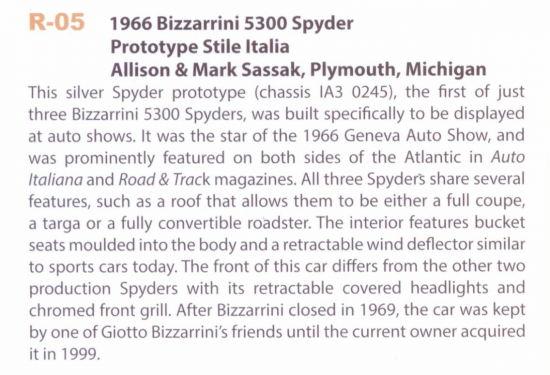 Bizzarrini 5300 Spyder Prototype Stile Italia