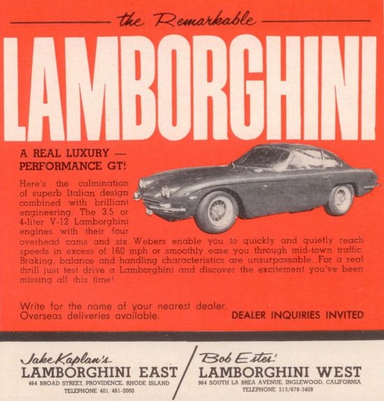 Lamborghini 350GT Advertisement