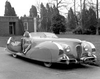 Diana Dors and her 1949 Delahaye Type 175 Roadster