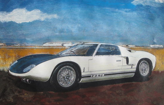 Ford developed the GT40 before Shelby ever touched it - painting by Wallace Wyss