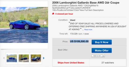 Lamborghini Gallardo on eBay