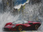 DeTomaso P72 in Aix-en-Provance - painting by Wallace Wyss