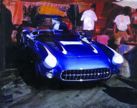 1957 Corvette SR2 art by Wallace Wyss
