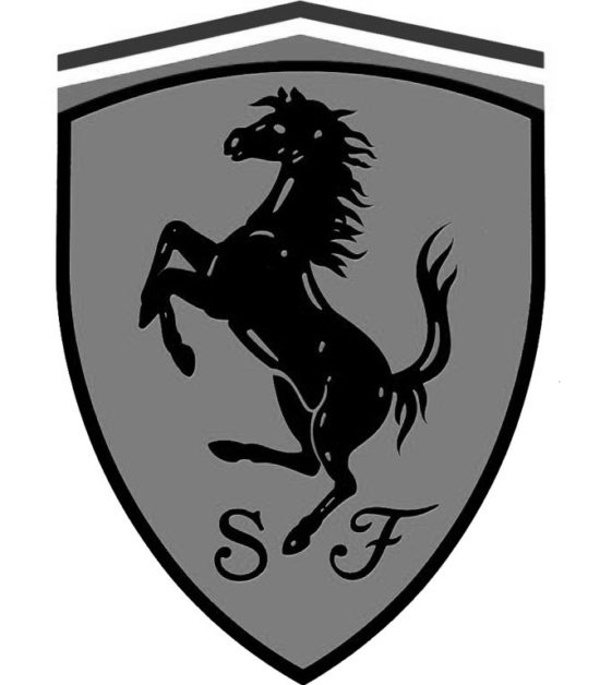 Ferrari Logo - black and white