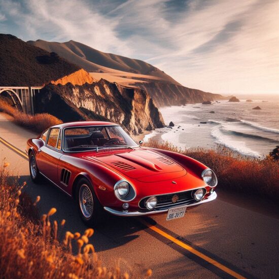 "Iso Grifo sports car on the Big Sur coast" by Bing Copilot - input from Mike Gulett