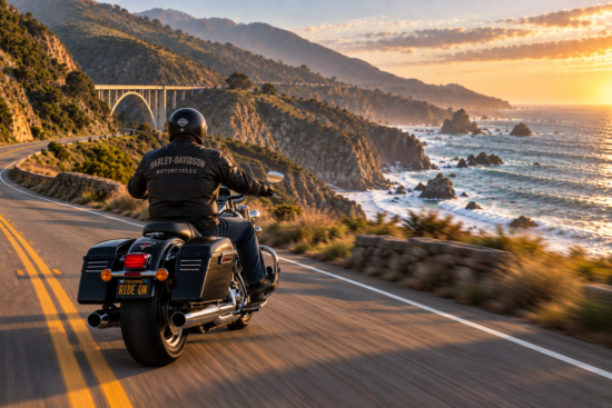 Motorcycle on the Big Sur Coast
